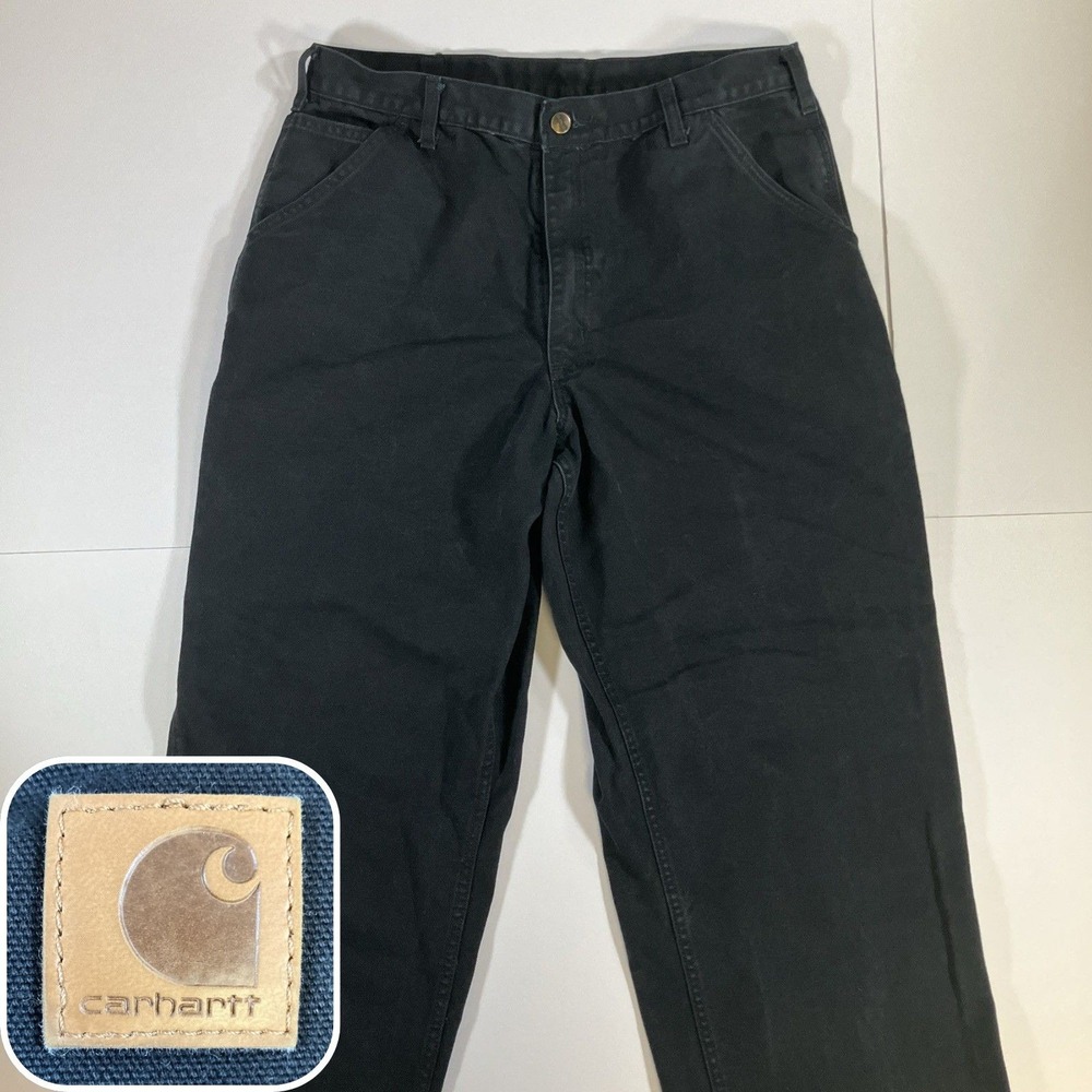 Carhartt B11 Loose Fit Washed Duck Work Pants Mens 36x34 Black Utility BN0011-M